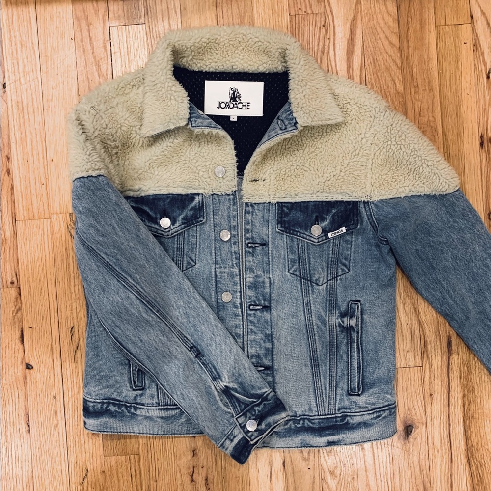 Jordache Sherpa Denim Jacket Size Small
